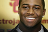 Heisman Trophy winner Reggie Bush announces at a news conference at the University of Southern California in Los Angeles Thursday, Jan. 12, 2006, he will forego his senior year at USC to enter the National Football League draft. (AP Photo/Reed Saxon)