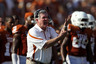 Head coach Mack Brown of the Texas Longhorns yells during a game against the UCLA Bruins at Darrell K Royal-Texas Memorial Stadium on September 25 2010 in Austin Texas.  (Photo by Ronald Martinez/Getty Images)