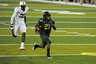 EUGENE OR - OCTOBER 2: Running back LaMichael James #21 of the Oregon Ducks heads for the end zone on a 76-yard touchdown run  the fourth quarter of the game against the Stanford Cardinal at Autzen Stadium on October 2 2010 in Eugene Oregon. James had 257 yards and scored three touchdowns as the Ducks won the game 52-31. (Photo by Steve Dykes/Getty Images)