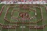 The Oklahoma marching band performs before the start of an NCAA college football game against Iowa State in Norman, Okla., Saturday, Oct. 16, 2010. (AP Photo/Sue Ogrocki)