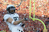 LOS ANGELES CA - OCTOBER 30:  Jeff Maehl #23 of the Oregon Ducks celebrates his catch for a touchdown for a 7-3 lead over the USC Trojans during the first quarter at Los Angeles Memorial Coliseum on October 30 2010 in Los Angeles California.  (Photo by Harry How/Getty Images)
